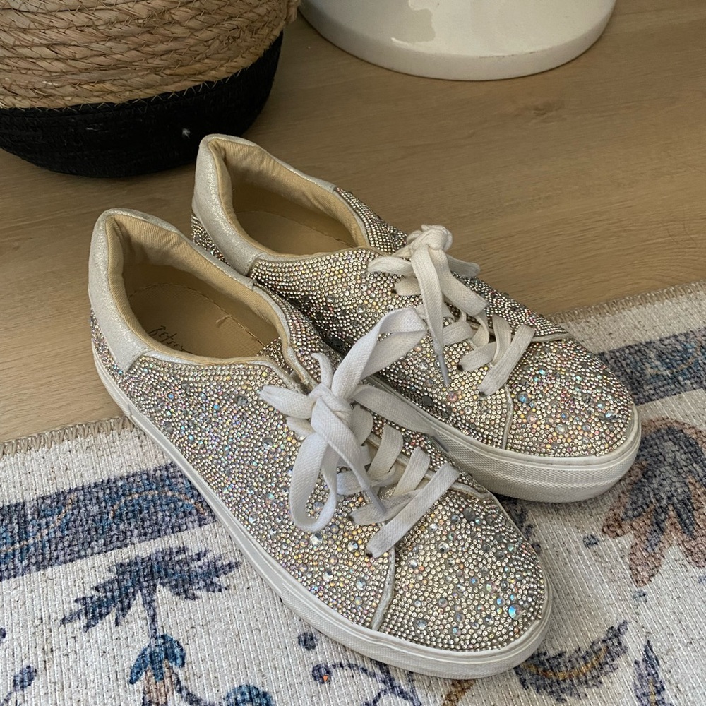 Betsey Johnson Rhinestone Tennis Shoes